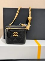 CHANEL 25S MINI VANITY BAG 11 CM IN BLACK LAMBSKIN WITH GOLD HARDWARE - Image 8