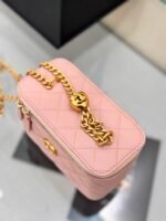 CHANEL 25S MINI VANITY BAG 16 CM IN LIGHT PINK LAMBSKIN WITH GOLD HARDWARE - Image 6
