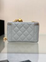 CHANEL 25S MINI VANITY BAG 16 CM IN GREY LAMBSKIN WITH GOLD HARDWARE - Image 3