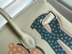BIRKIN 25 BAG IN WHITE CREAM CALFSKIN WITH COLORFUL STICKER - Image 9