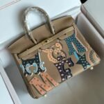 BIRKIN 25 BAG IN PEANUT BROWN CALFSKIN WITH COLORFUL STICKER - Image 7