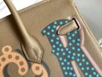 BIRKIN 25 BAG IN PEANUT BROWN CALFSKIN WITH COLORFUL STICKER - Image 6