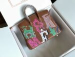 BIRKIN 25 BAG IN CHOCOLATE BROWN CALFSKIN WITH COLORFUL STICKER - Image 8