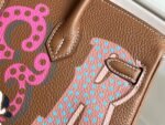 BIRKIN 25 BAG IN CHOCOLATE BROWN CALFSKIN WITH COLORFUL STICKER - Image 9