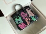 BIRKIN 25 BAG IN BLACK CALFSKIN WITH COLORFUL STICKER - Image 2