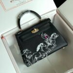 BIRKIN 25 BAG IN BLACK CALFSKIN WITH WHITE STICKER - Image 7