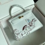 BIRKIN 25 BAG IN WHITE CALFSKIN WITH COLORFUL STICKER 228763 - Image 7