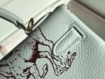 BIRKIN 25 BAG IN WHITE CALFSKIN WITH COLORFUL STICKER 228763 - Image 3