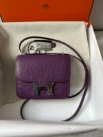 CONSTANCE 18 PURPLE OSTRICH SILVER HARDWARE - Image 3