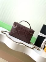 CHANEL 25S VANITY BAG 19.5 CM IN BURGUNDY BROWN LAMBSKIN - Image 15