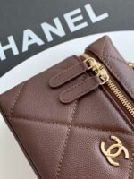 CHANEL 25S VANITY BAG 19.5 CM IN BURGUNDY BROWN LAMBSKIN - Image 11
