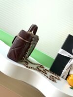 CHANEL 25S VANITY BAG 19.5 CM IN BURGUNDY BROWN LAMBSKIN - Image 3