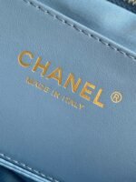 CHANEL 25S MAXI BOW BAG 26 IN BLUE DENIM WITH GOLD HARDWARE - Image 9