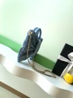 CHANEL 25S MAXI BOW BAG 26 IN BLUE DENIM WITH GOLD HARDWARE - Image 7