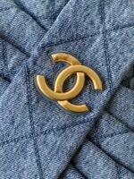 CHANEL 25S MAXI BOW BAG 38 IN BLUE DENIM WITH GOLD HARDWARE - Image 13