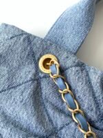 CHANEL 25S MAXI BOW BAG 38 IN BLUE DENIM WITH GOLD HARDWARE - Image 14