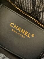 CHANEL 25S MAXI BOW BAG 26 IN DARK GREY DENIM WITH GOLD HARDWARE - Image 17