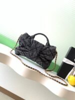 CHANEL 25S MAXI BOW BAG 26 IN DARK GREY DENIM WITH GOLD HARDWARE - Image 13