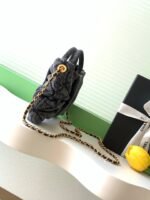 CHANEL 25S MAXI BOW BAG 26 IN DARK GREY DENIM WITH GOLD HARDWARE - Image 3