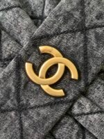 CHANEL 25S MAXI BOW BAG 38 IN DARK GREY DENIM WITH GOLD HARDWARE - Image 14