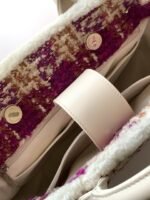 CHANEL 25S SHOPPING BAG 34 IN DARK PINK MIX WHITE TWEED - Image 6