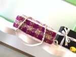 CHANEL 25S SHOPPING BAG 34 IN DARK PINK MIX WHITE TWEED - Image 3
