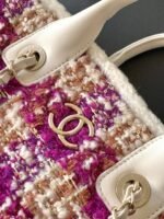 CHANEL 25S SHOPPING BAG 34 IN DARK PINK MIX WHITE TWEED - Image 4