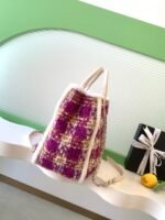 CHANEL 25S SHOPPING BAG 40 IN DARK PINK MIX WHITE TWEED - Image 5