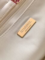 CHANEL 25S SHOPPING BAG 40 IN DARK PINK MIX WHITE TWEED - Image 8