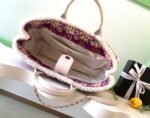 CHANEL 25S SHOPPING BAG 40 IN DARK PINK MIX WHITE TWEED - Image 9