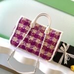 CHANEL 25S SHOPPING BAG 40 IN DARK PINK MIX WHITE TWEED