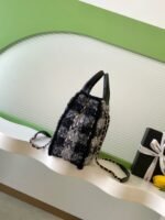 CHANEL 25S SHOPPING BAG 34 IN BLACK MIX GREY TWEED - Image 12