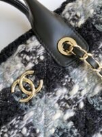 CHANEL 25S SHOPPING BAG 34 IN BLACK MIX GREY TWEED - Image 17