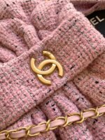 CHANEL 25S BOW BAG 38 IN PINK TWEED WITH GOLD HARDWARE - Image 12