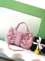 CHANEL 25S BOW BAG 38 IN PINK TWEED WITH GOLD HARDWARE - Image 7