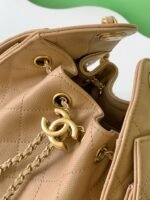 CHANEL 25S HOBO BAG 22 IN BEIGE BROWN CAVIAR LEATHER WITH GOLD HARDWARE - Image 7