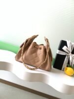 CHANEL 25S HOBO BAG 22 IN BEIGE BROWN CAVIAR LEATHER WITH GOLD HARDWARE - Image 2