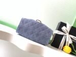 CHANEL 25S HOBO BAG 22 IN BLUE GRAY SUEDE WITH GOLD HARDWARE - Image 16
