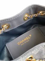 CHANEL 25S HOBO BAG 22 IN BLUE GRAY SUEDE WITH GOLD HARDWARE - Image 18