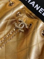CHANEL 25S HOBO BAG 30 IN METALLIC GOLD CAVIAR LEATHER - Image 5
