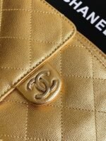 CHANEL 25S HOBO BAG 30 IN METALLIC GOLD CAVIAR LEATHER - Image 16