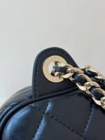 CHANEL CAMERA BAG 24 IN CONGO BLACK SHINY CALFSKIN GOLD CHAIN - Image 8