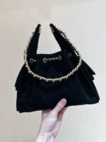 CC 25 HANDBAG 30 IN BLACK SUEDE GOLD HARDWARE - Image 13