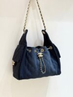 CC 25 HANDBAG 30 IN DARK BLUE DENIM GOLD HARDWARE - Image 2