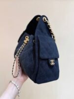 CC 25 HANDBAG 30 IN DARK BLUE DENIM GOLD HARDWARE - Image 12