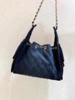 CC 25 HANDBAG 30 IN DARK BLUE DENIM GOLD HARDWARE - Image 13