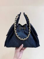 CC 25 HANDBAG 30 IN DARK BLUE DENIM GOLD HARDWARE - Image 6
