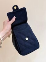 CC 25 HANDBAG 30 IN DARK BLUE DENIM GOLD HARDWARE - Image 9