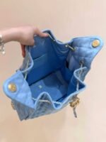 CC 25 HANDBAG 40 IN BLUE DENIM GOLD HARDWARE - Image 10