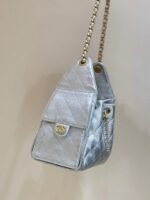 CC 25 HANDBAG IN SILVER-TONE 30 GRAINED CALFSKIN GOLD HARDWARE - Image 12